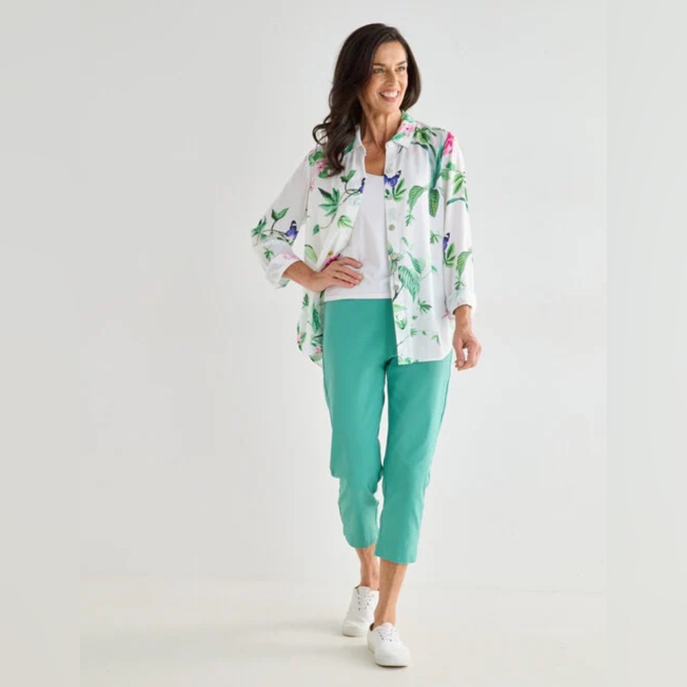 Anthropologie Floral Top - White and Pink